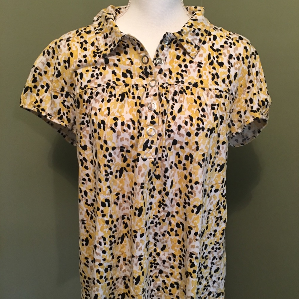 Style&Co XL yellow and black shirt with snap front